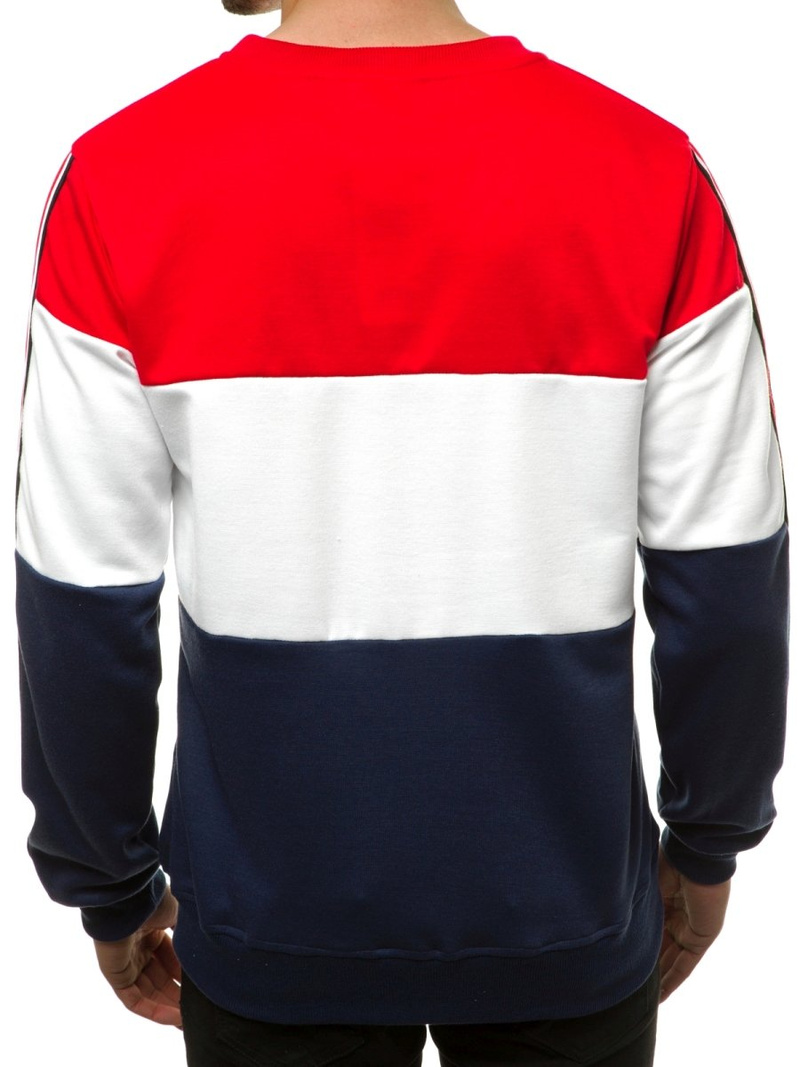 Sudadera de hombre azul marino - roja OZONEE JS/JZ11036