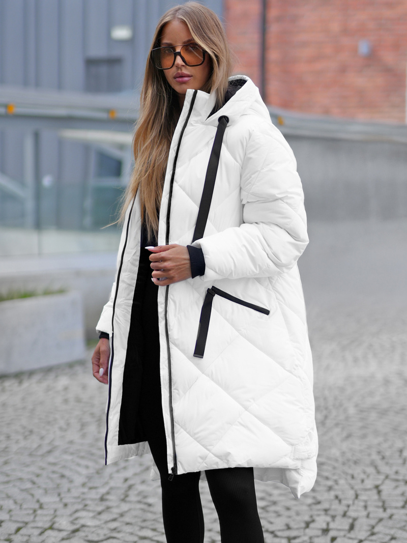 Chaqueta de mujer blanca OZONEE JS/5M3168/281Z