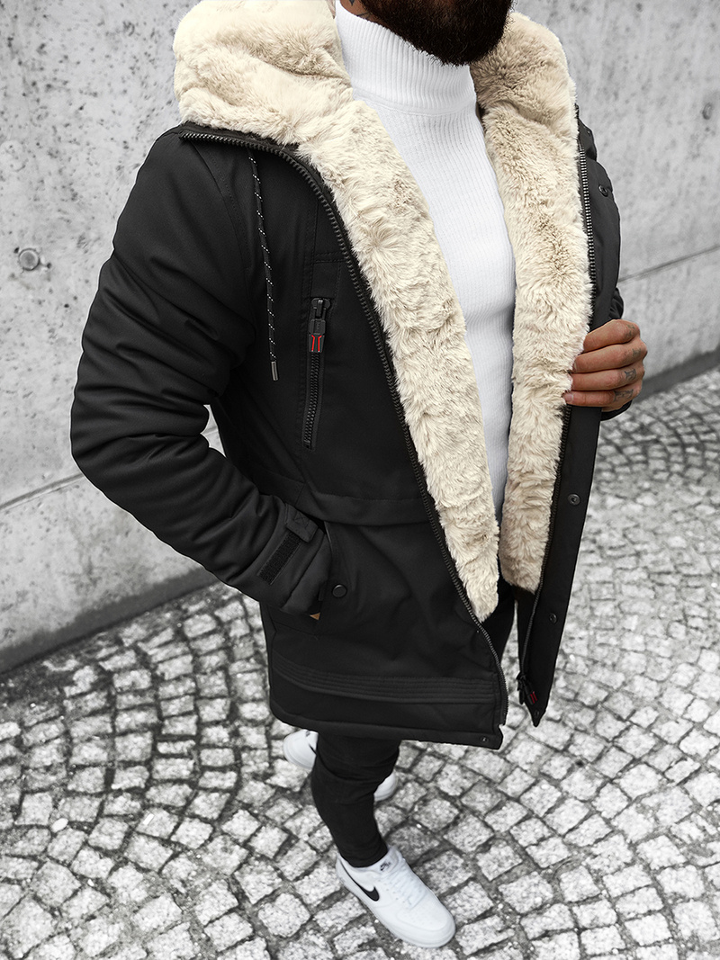 Chaqueta de invierno de hombre negra OZONEE JS/22M51/392