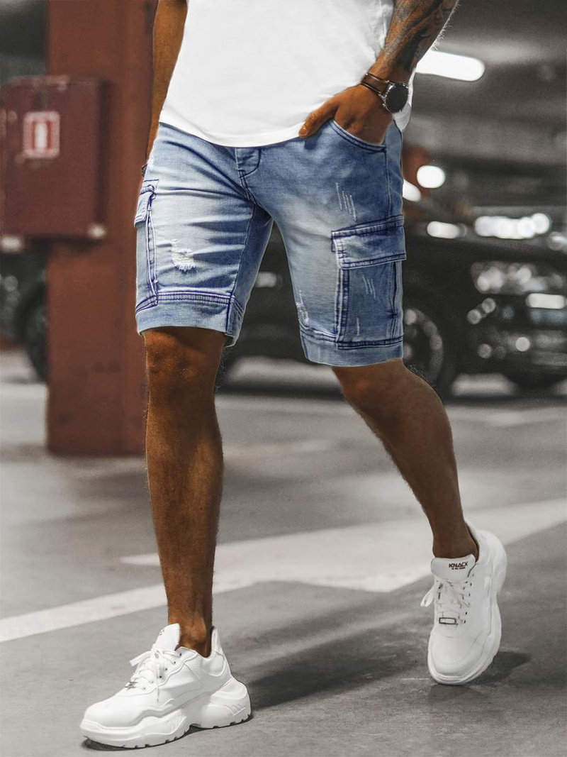 Pantalón corto de hombre azul claro OZONEE NB/MP0039BCZ