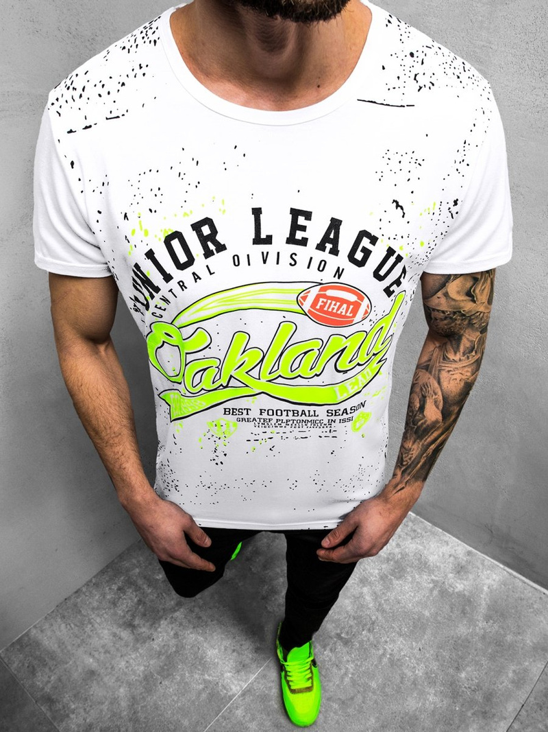 Camiseta de hombre blanca OZONEE JS/KS1975Z