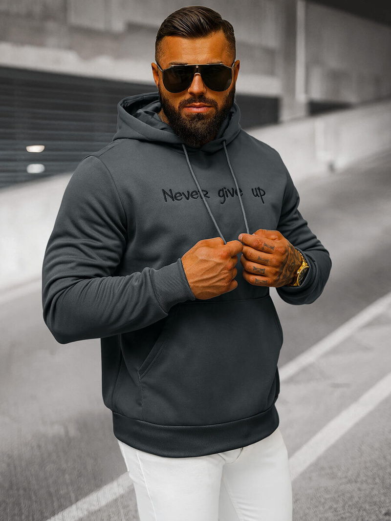 Sudadera de hombre grafito OZONEE JS/27B6512/5