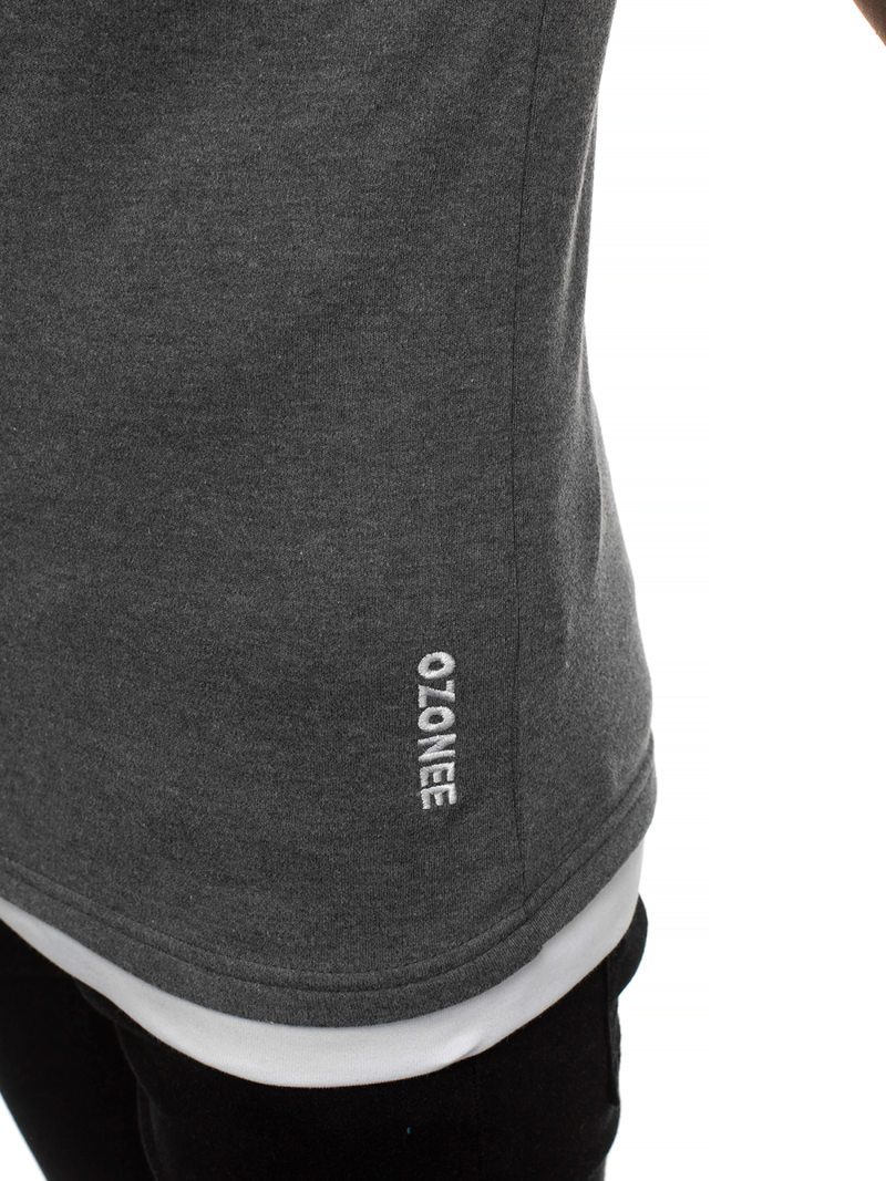 Camiseta de hombre gris oscuro OZONEE O/1273Z