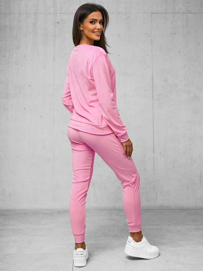 Chándal velour de mujer de rosa en polvo OZONEE O/8C1173/38Z