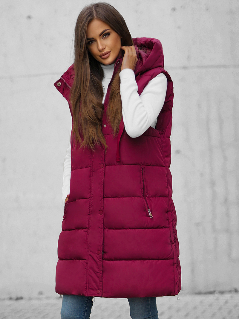 Chaleco de mujer burdeos OZONEE O/81276Z