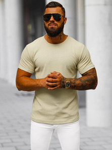 Camiseta de hombre beige OZONEE O/7766T