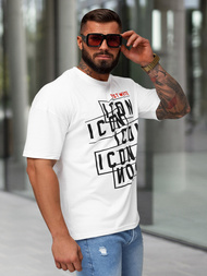 Camiseta de hombre blanco OZONEE JS/8B1366/1