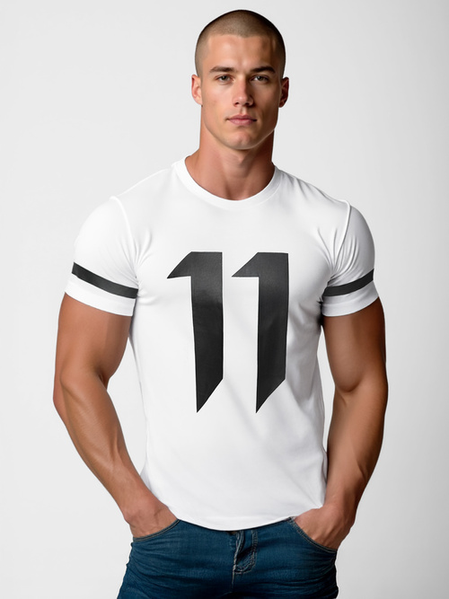 Camiseta de hombre blanca OZONEE O/8T1262/1Z