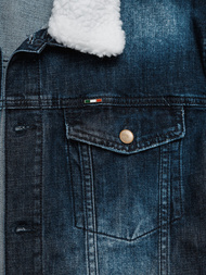 Chaqueta vaquera de hombre sherpa azul oscuro OZONEE NB/MJ516BSZ
