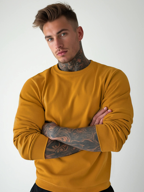 Sudadera de hombre camel OZONEE JS/2001-10Z