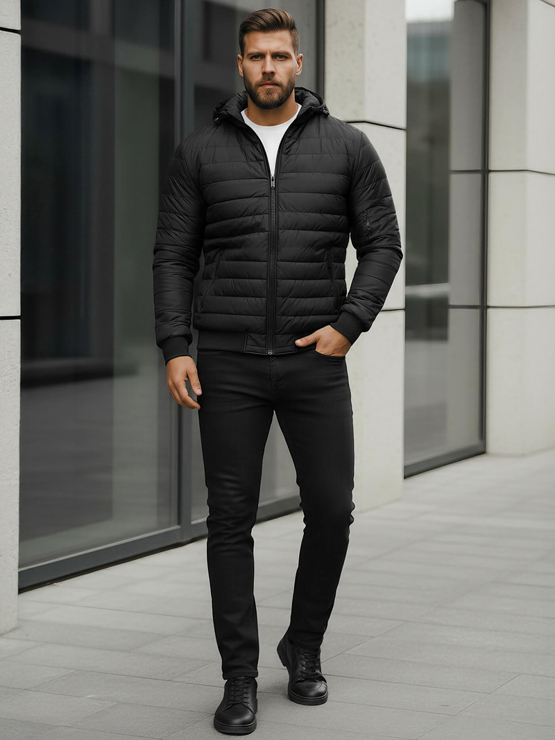 Chaqueta de hombre negra OZONEE JS/MY13Z