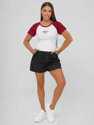 Camiseta de mujer blanco-rojo OZONEE JS/R61627