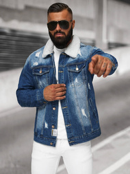 Chaqueta vaquera de hombre sherpa azul OZONEE NB/MJ502BZ