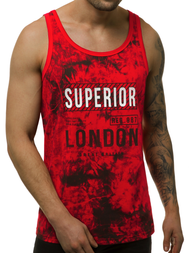 Camiseta sin mangas de hombre roja OZONEE JS/SS11037