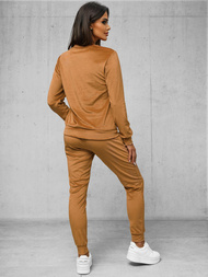 Chándal velour de mujer de camel OZONEE O/8C1173/157Z
