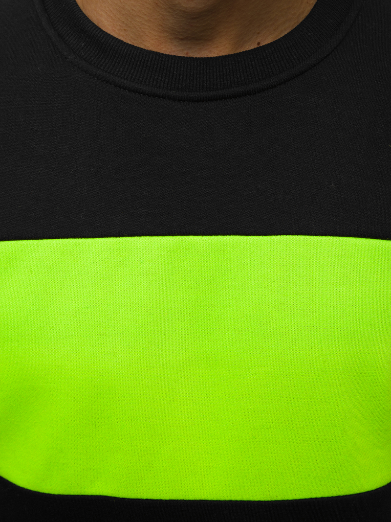 Sudadera de hombre negra-verde OZONEE JS/2010Z