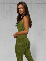 Conjunto de chándal de dos piezas de caqui ZONEE JS/YW88037/7Z