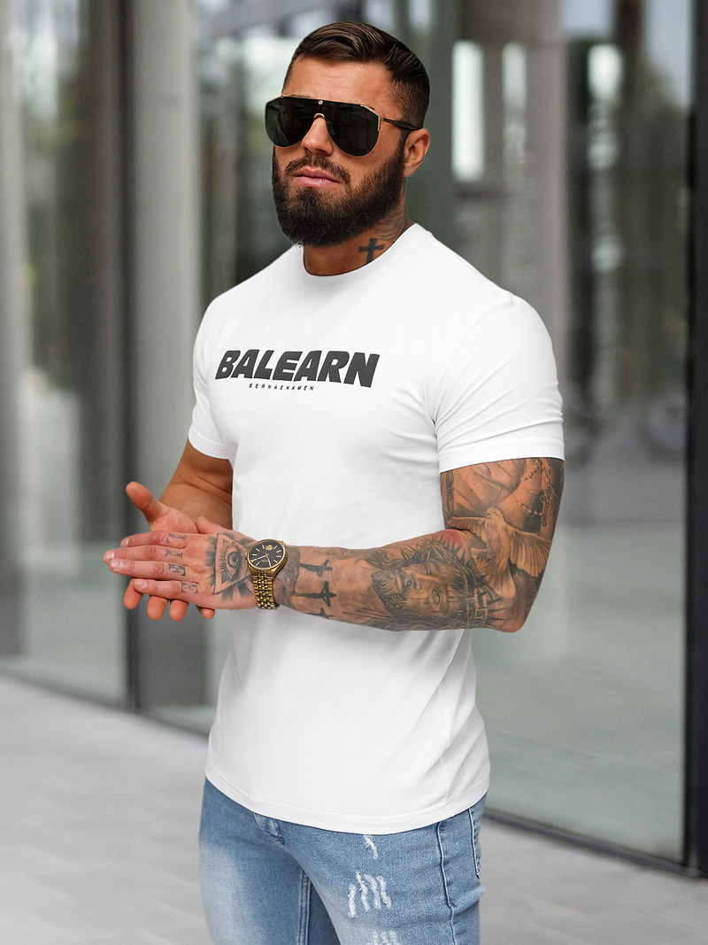 Camiseta de hombre blanco OZONEE NB/MT3135