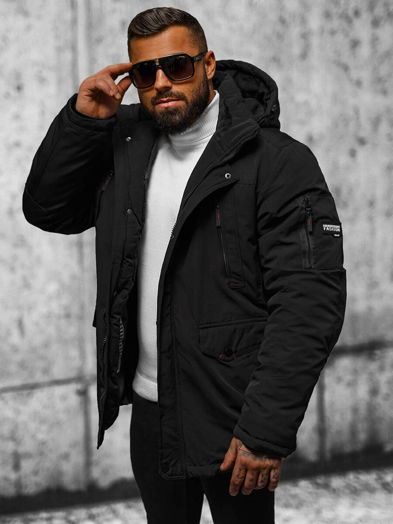 Chaqueta de hombre negra OZONEE JS/5M718/392