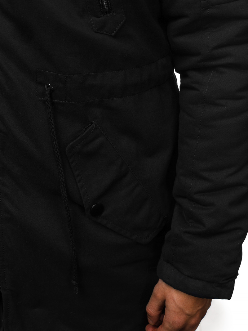 Chaqueta de invierno de hombre negra OZONEE JD/390