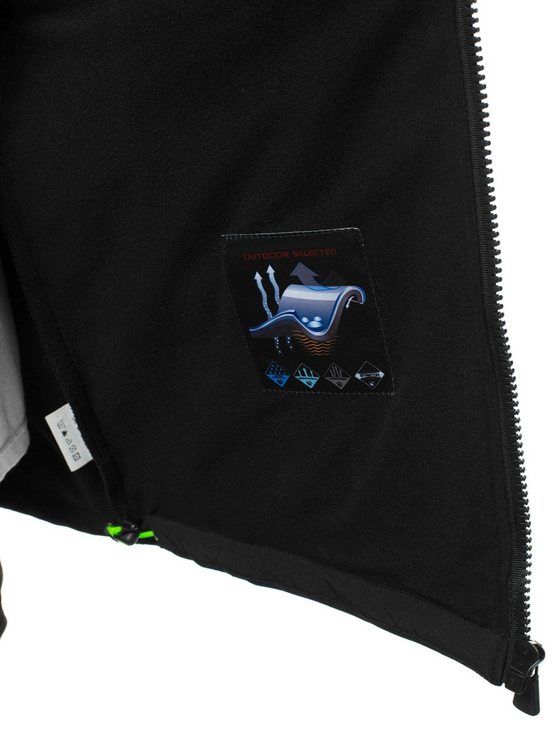 Chaqueta de hombre negra-verde OZONEE GE/12267