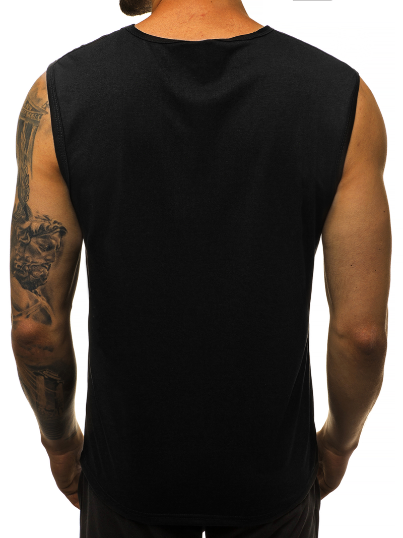 Camiseta sin mangas de hombre negra OZONEE JS/KS2078