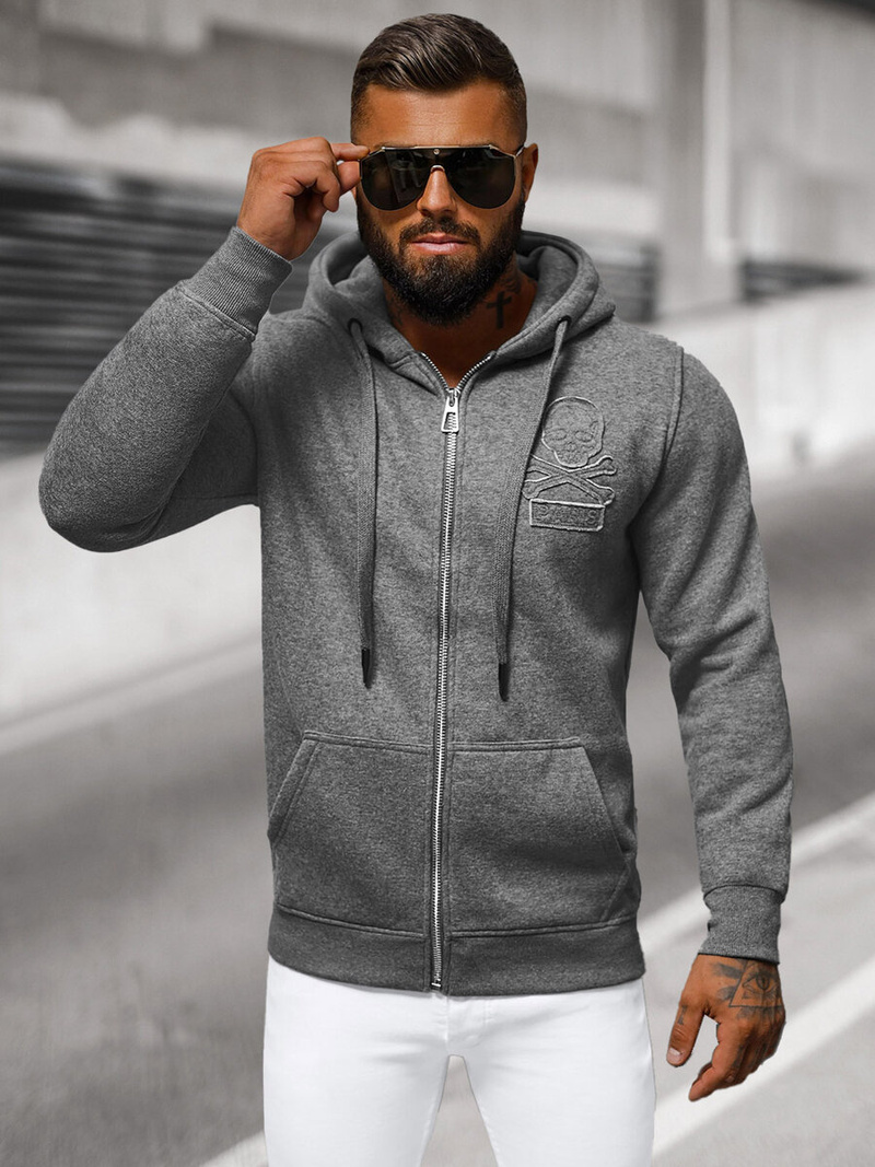 Sudadera de hombre grafito OZONEE NB/MF2003