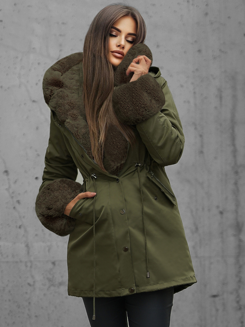 Chaqueta de mujer en verde OZONEE JS/16M9062/136