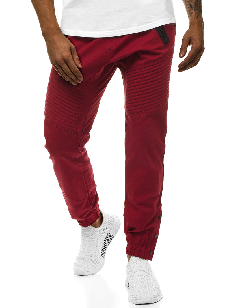 Pantalón chino jogger de hombre burdeos OZONEE A/0952