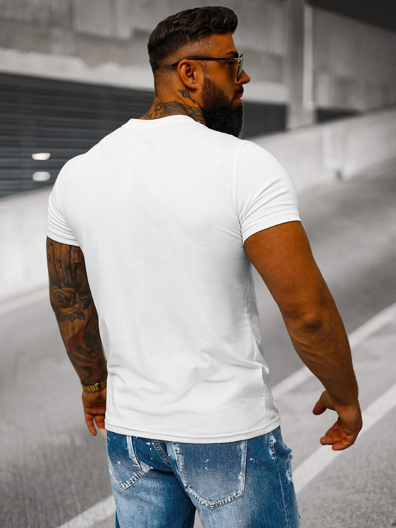 Camiseta de hombre blanca OZONEE JS/712005Z