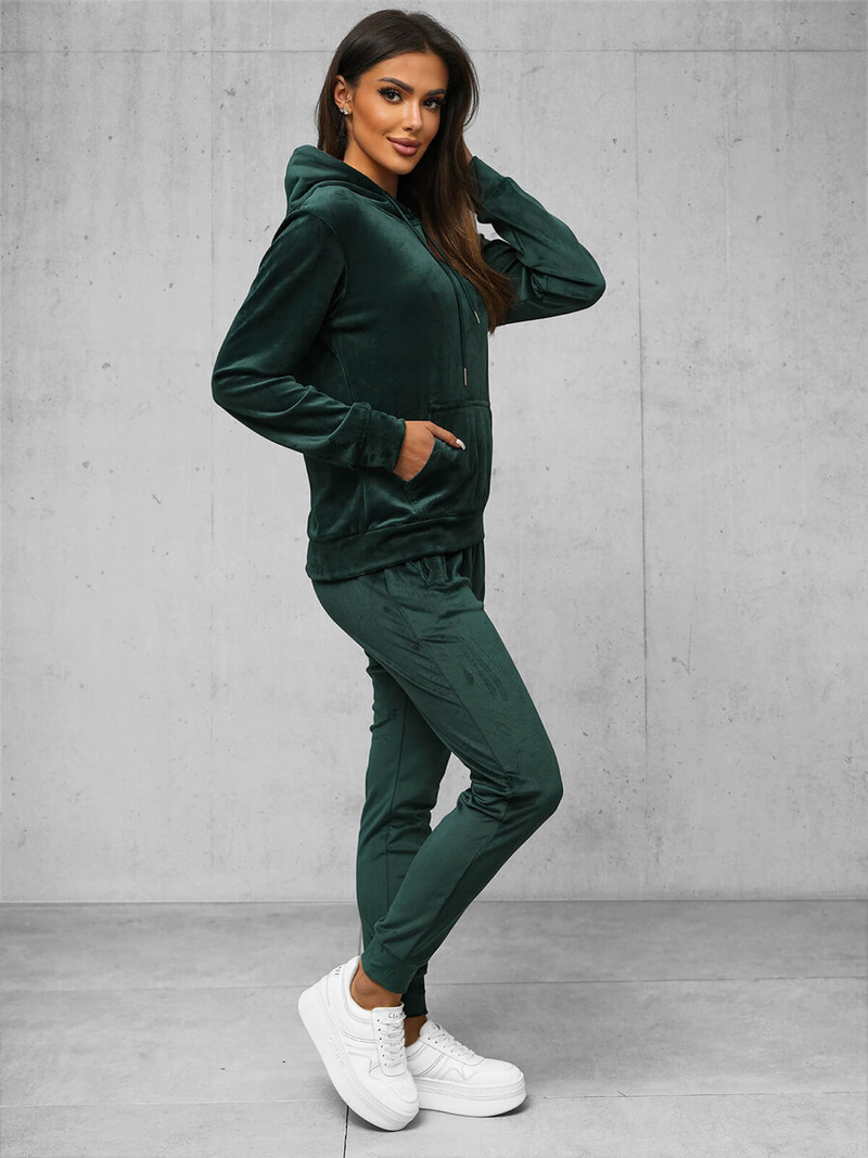 Chándal velour de mujer de verde-oscura OZONEE O/8C1175/9Z