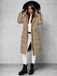 Chaqueta de mujer beige oscuro OZONEE O/W377