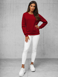 Sudadera de mujer rojo oscuro OZONEE JS/W01Z