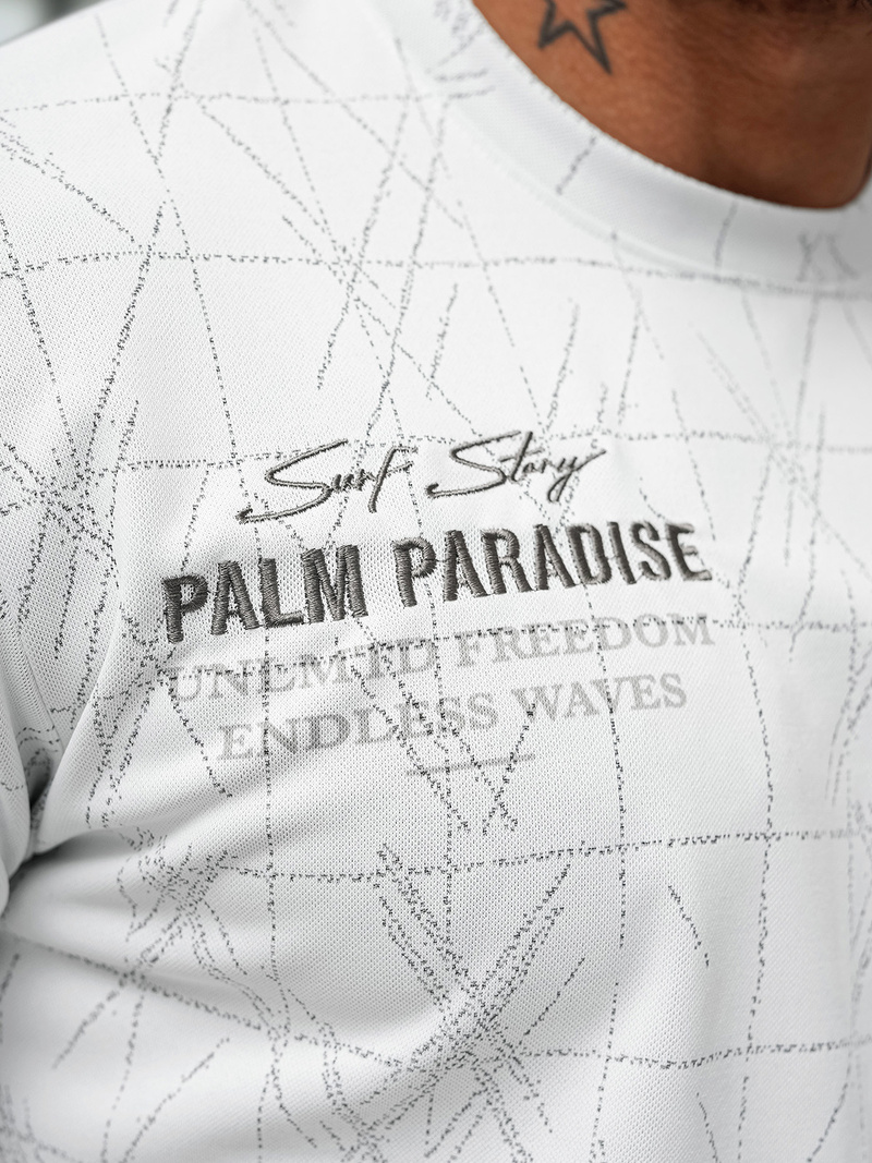 Camiseta de hombre blanco OZONEE O/QQ1530