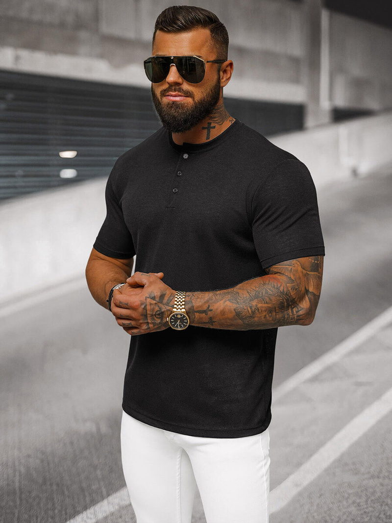 Camiseta de hombre negras OZONEE O/L1451
