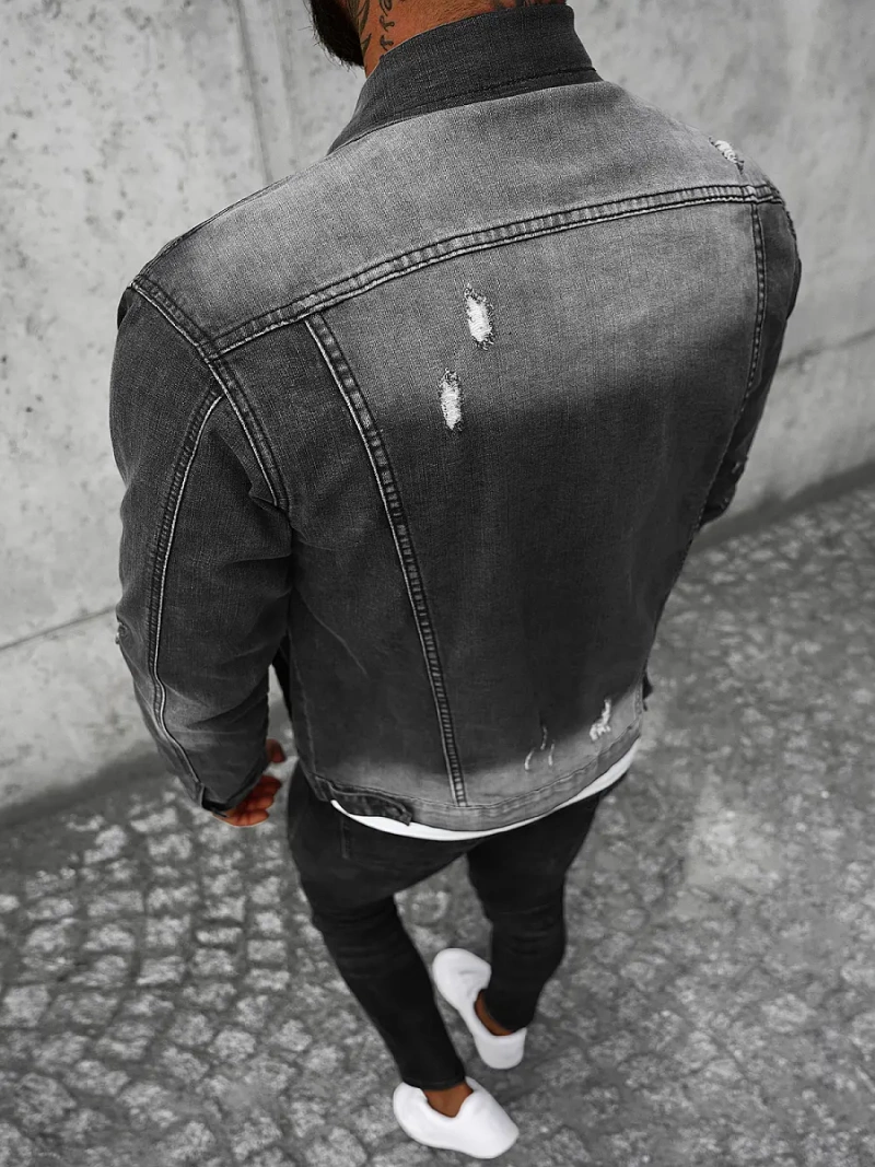 Chaqueta vaquera de hombre negra OZONEE NB/MJ500N