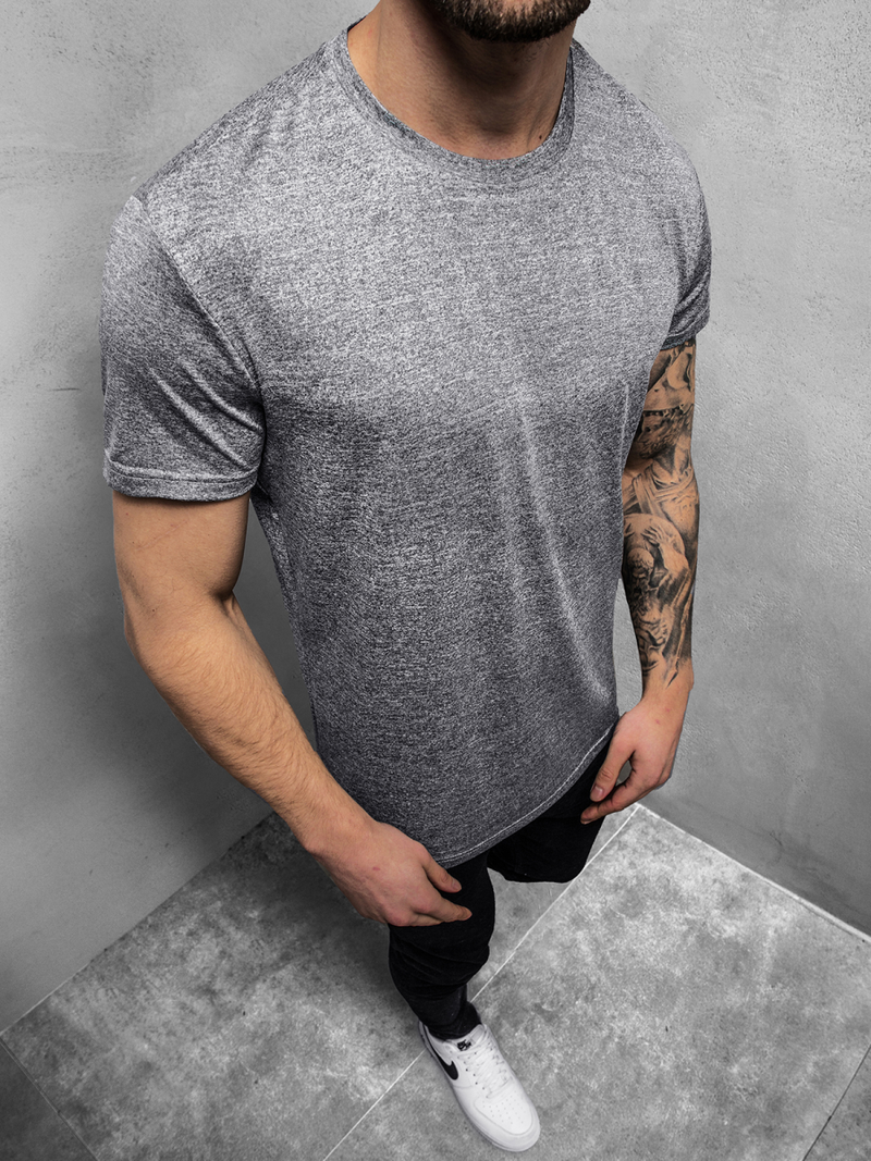 Camiseta de hombre gris oscuro OZONEE JS/S01Z