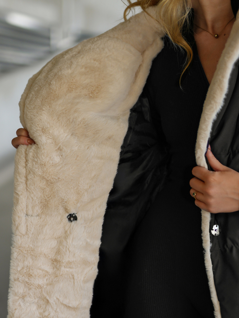 Chaqueta de mujer negro-blanco OZONEE JS/16M9168/392B