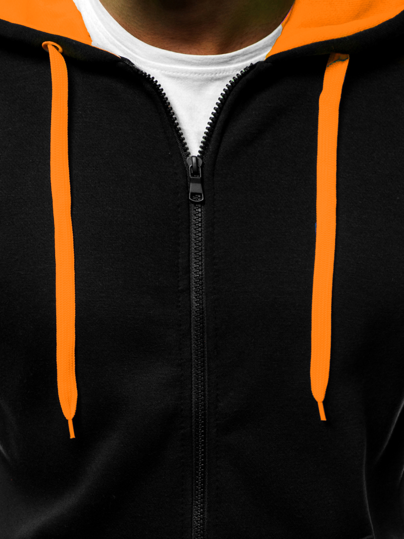 Sudadera de hombre negra-naranja OZONEE JS/2013