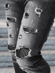 Vaqueros de hombre negras OZONEE NB/MP0152N