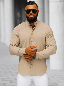 Camisa de hombre beige OZONEE O/V123