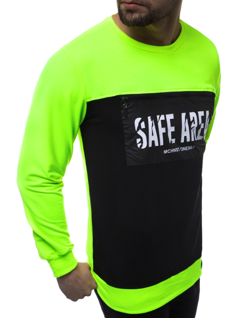 Sudadera de hombre neón verde OZONEE MACH/2121