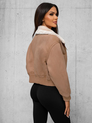 Chaqueta de mujer beige OZONEE O/81326Z
