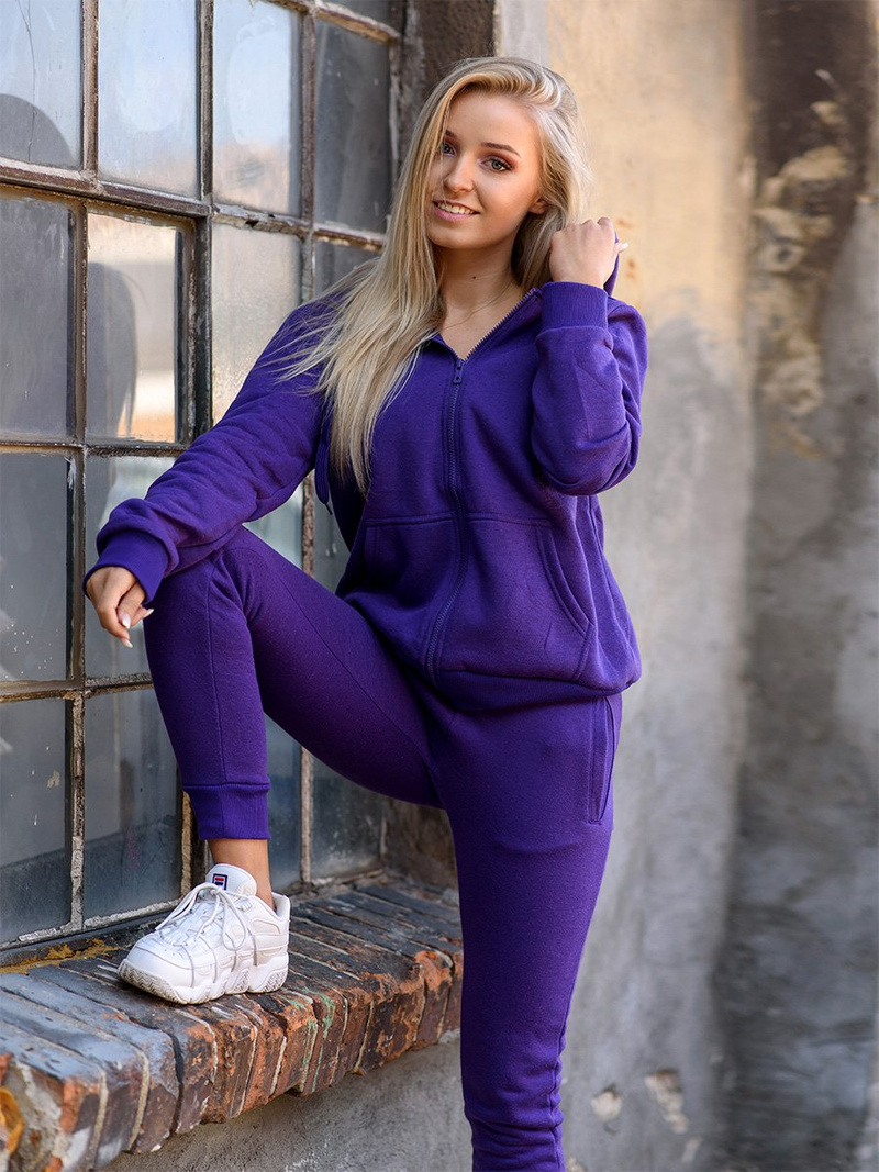 Pantalón de chándal para mujer violeta OZONEE JS/CK01/30