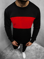 Sudadera de hombre negra-roja OZONEE JS/2010Z