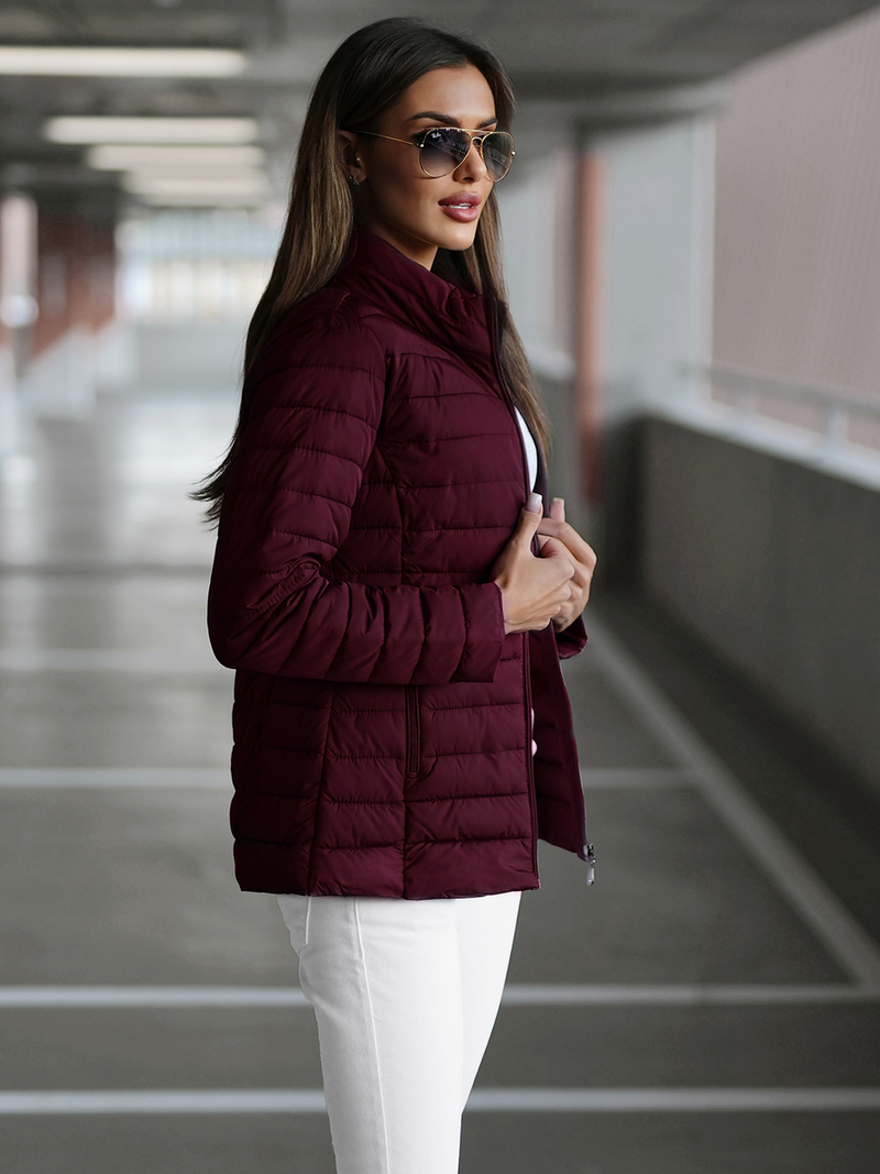 Chaqueta de mujer oscuro burdeos OZONEE JS/16M9109/01Z