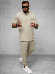 Camiseta de hombre beige OZONEE O/Y960T