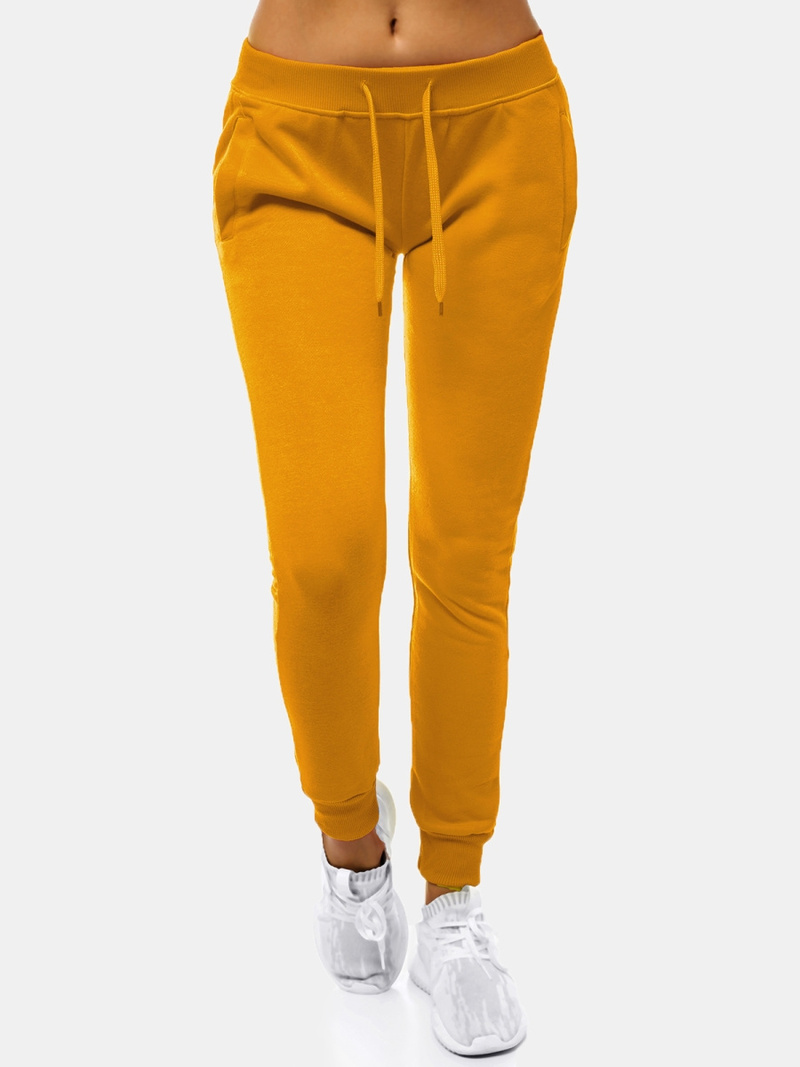 Pantalón de chándal para mujer camel OZONEE JS/CK01