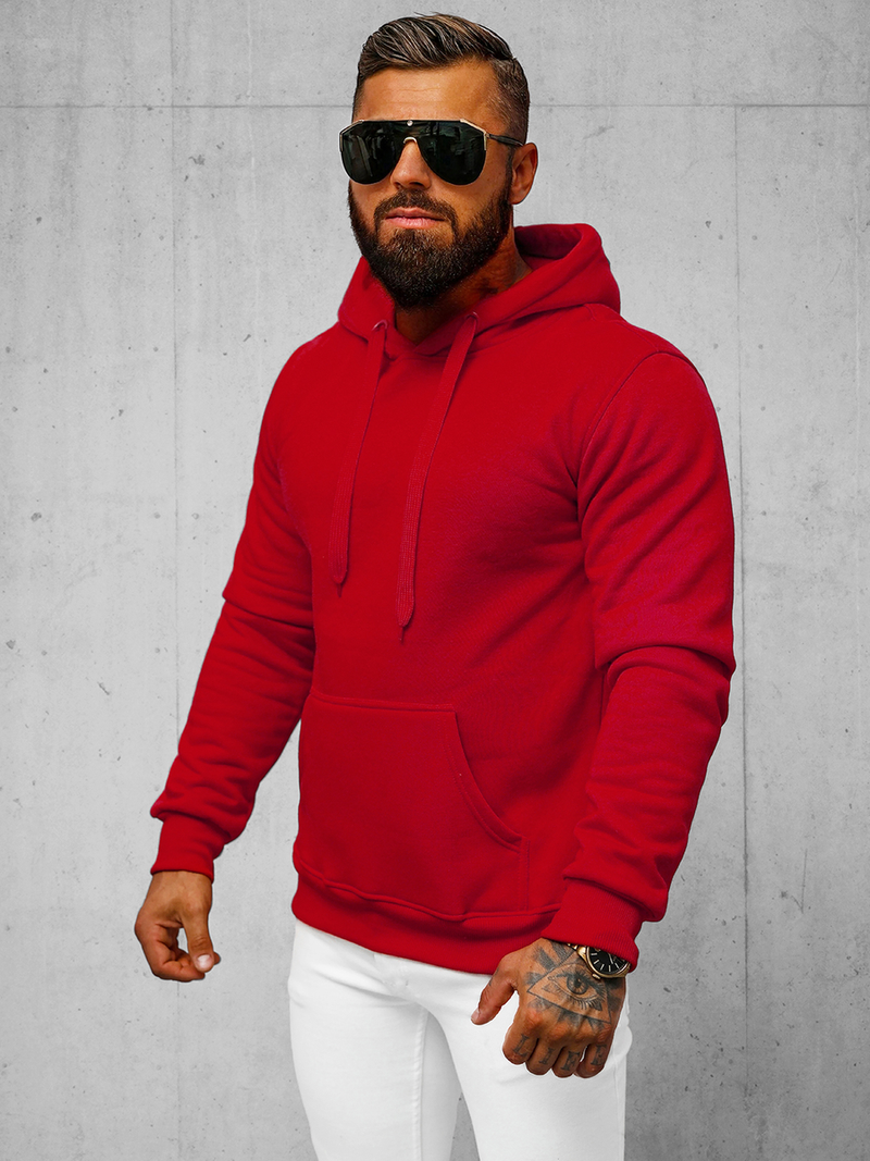 Sudadera de hombre rojo oscuro OZONEE JS/2009Z