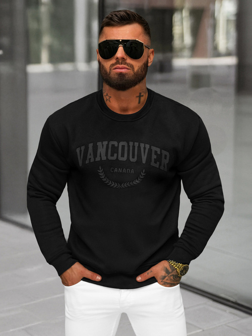 Sudadera de hombre negra OZONEE JS/8B1363/3